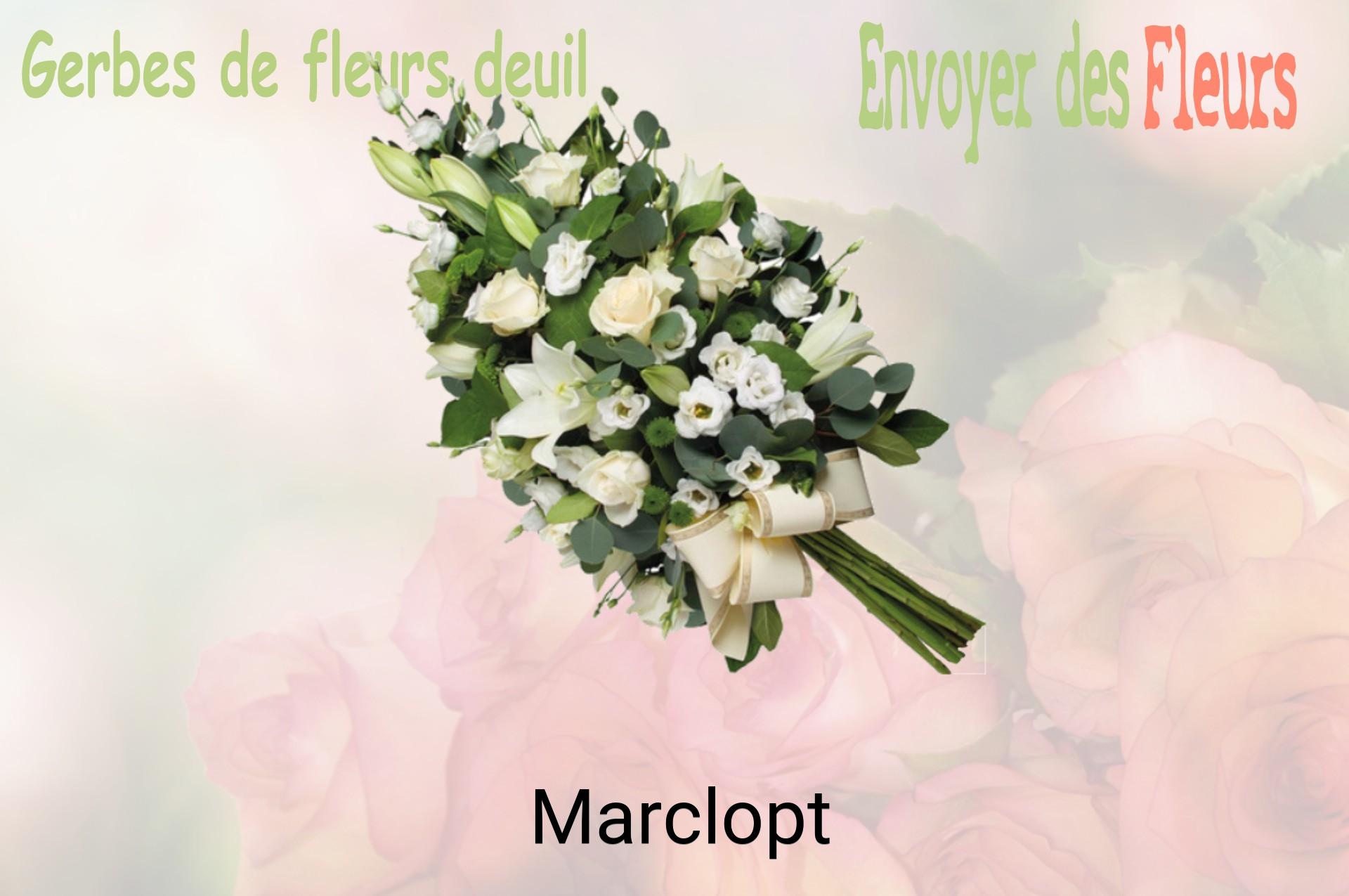Gerbe de fleurs de deuil livrée à Marclopt